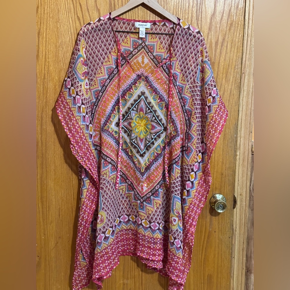Avenue boho beach coverup on size fun bright